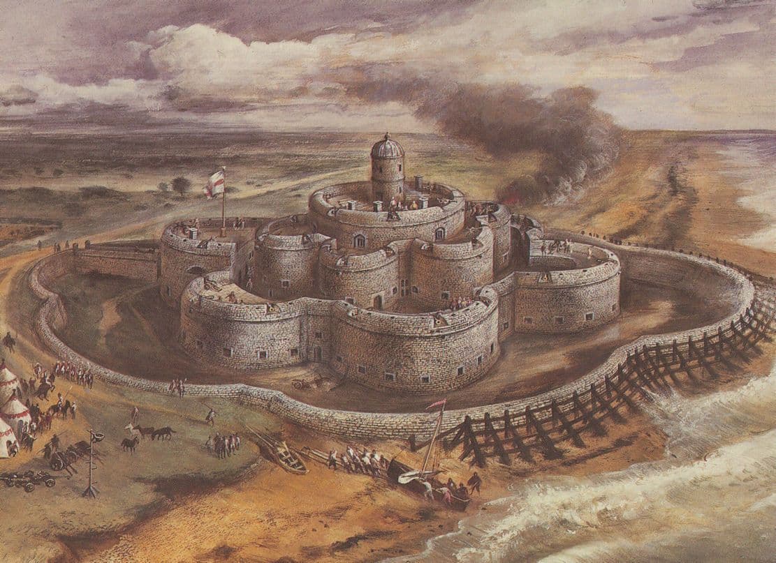Deal Castle in Medieval 1539 Kent Painting Postcard