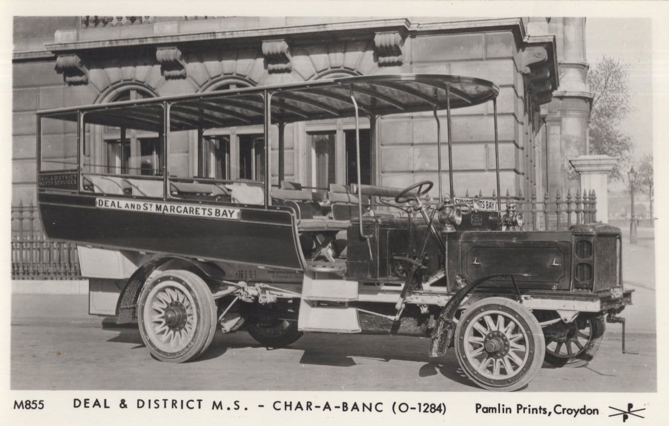 Deal & District Charabanc Margarets Bay Open Top Tram Postcard