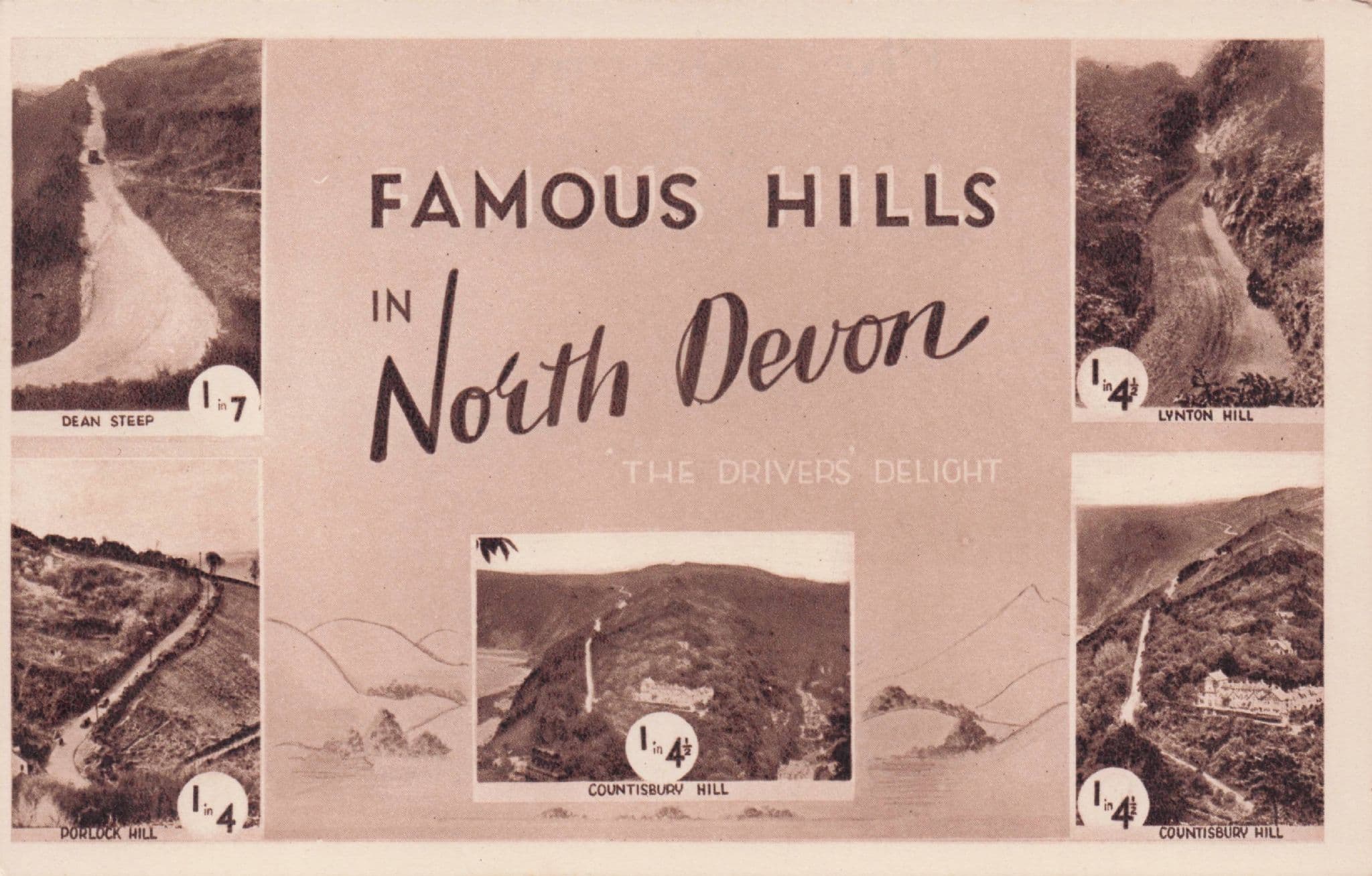 Dean Steap Lynton Countisbury Porlock Hill Gradient Devon Old Postcard