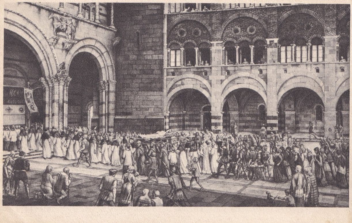 Death Funeral of Ilaria del Carretto San Martino Lord Of Lucca Italy Antique Postcard