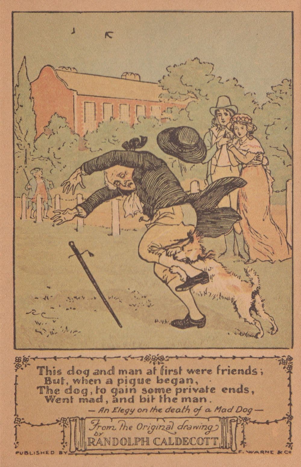 Death Of A Mad Dog Randolph Caldecott Illustrator Comic Postcard
