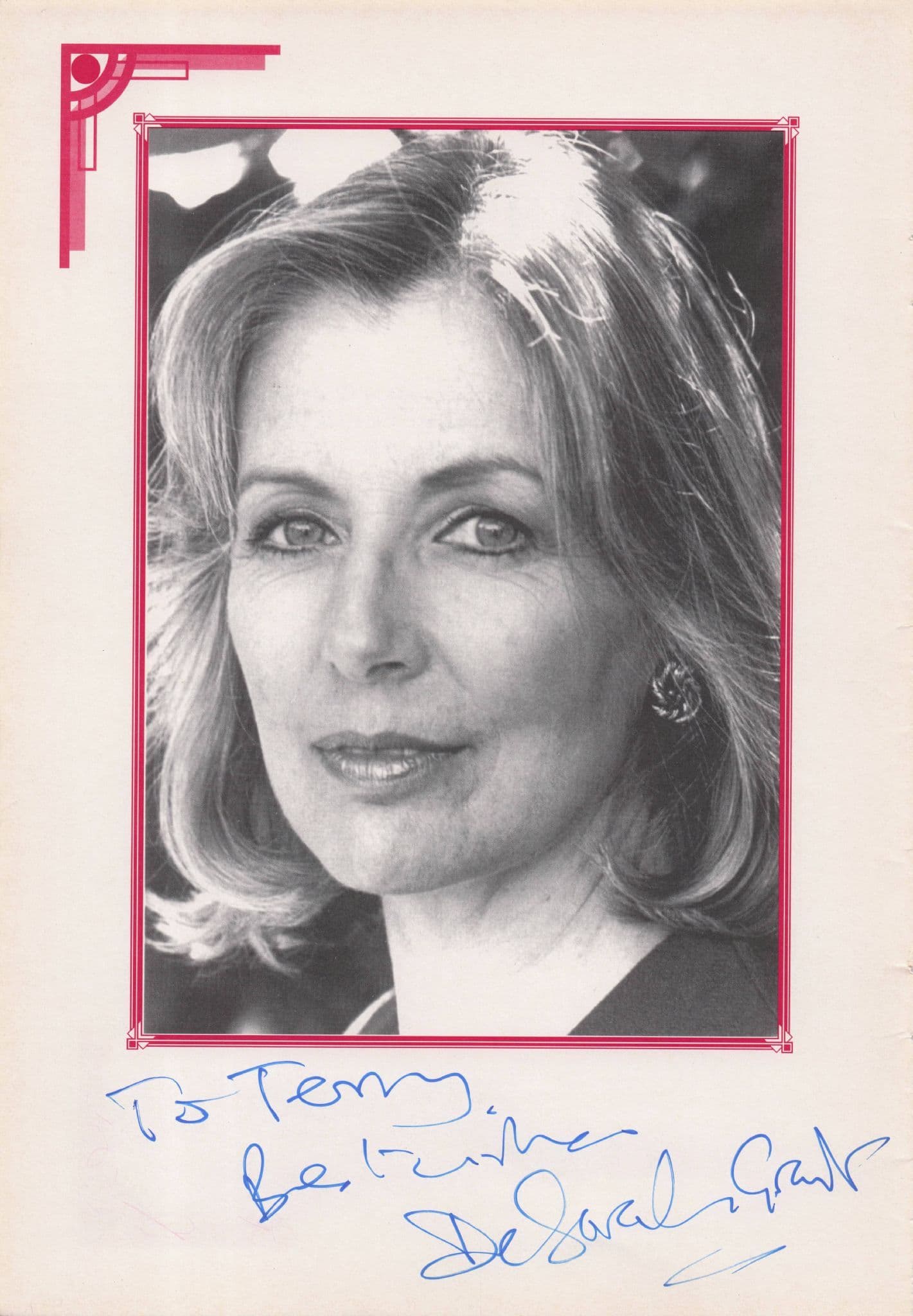 Deborah Grant of Gerry Anderson's UFO Hand Signed Theatre Page