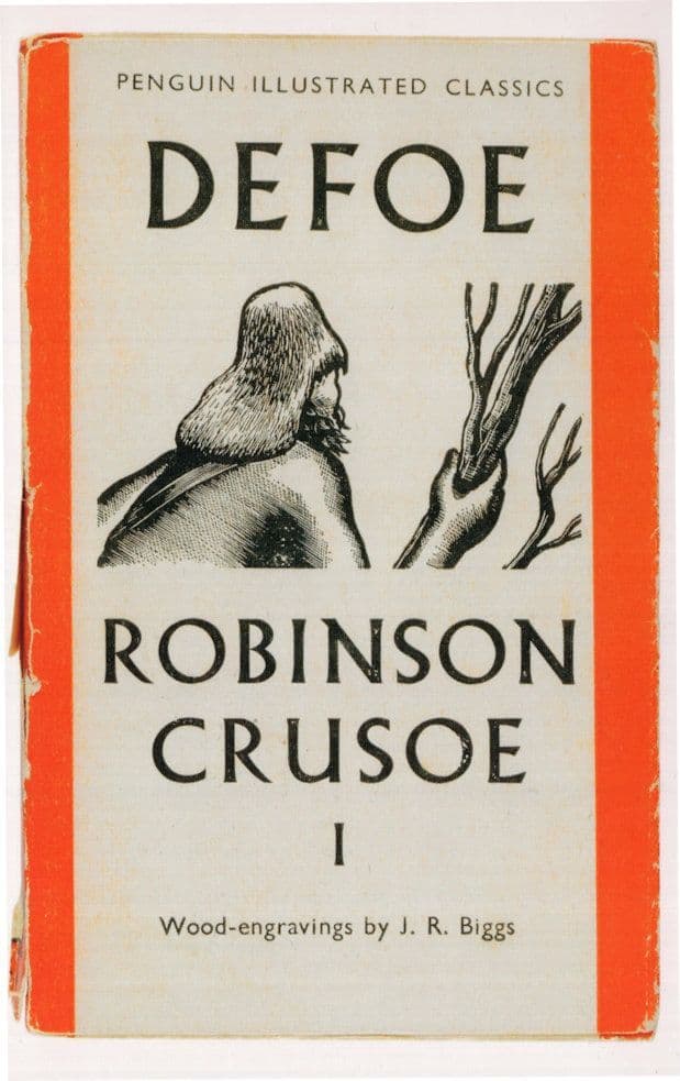 Defoe Robinson Crusoe 1938 Book Postcard