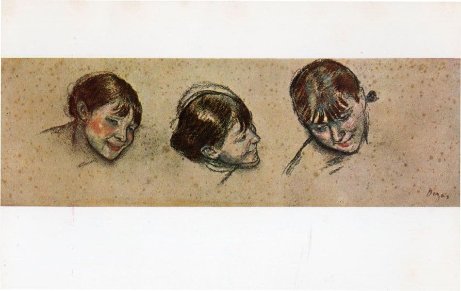Degas Heads Of Three Dancers Paris Museum Painting Postcard