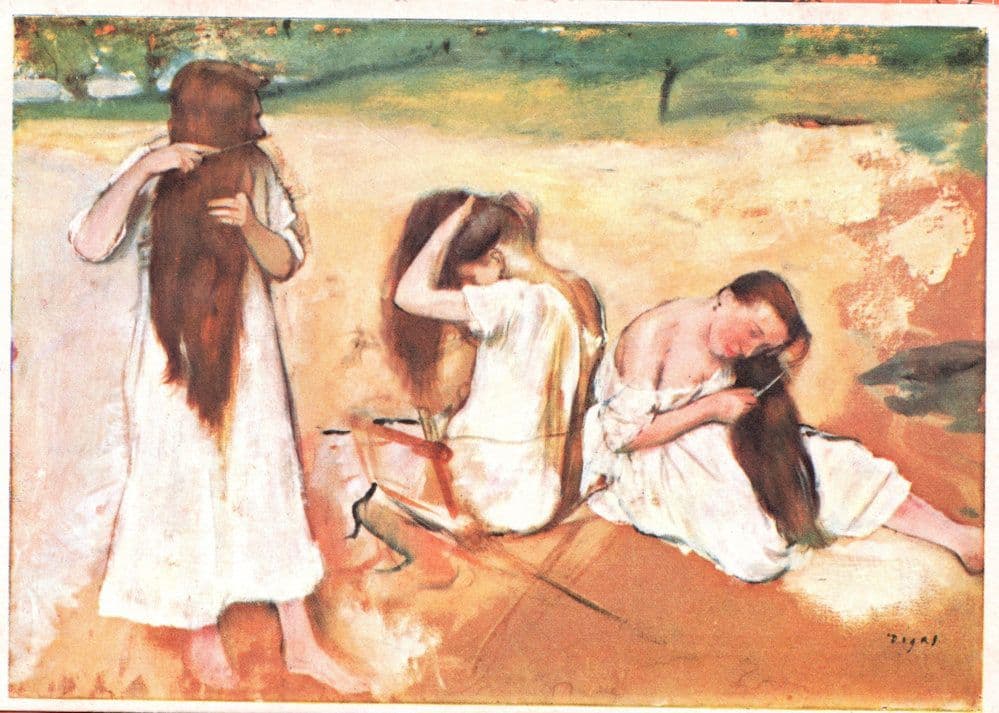 Degas Women Combing Their Hair Washington Collection Painting Postcard