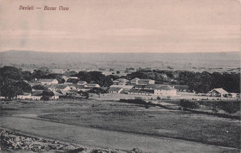 Delolali Bazar India Panorama View Antique Postcard