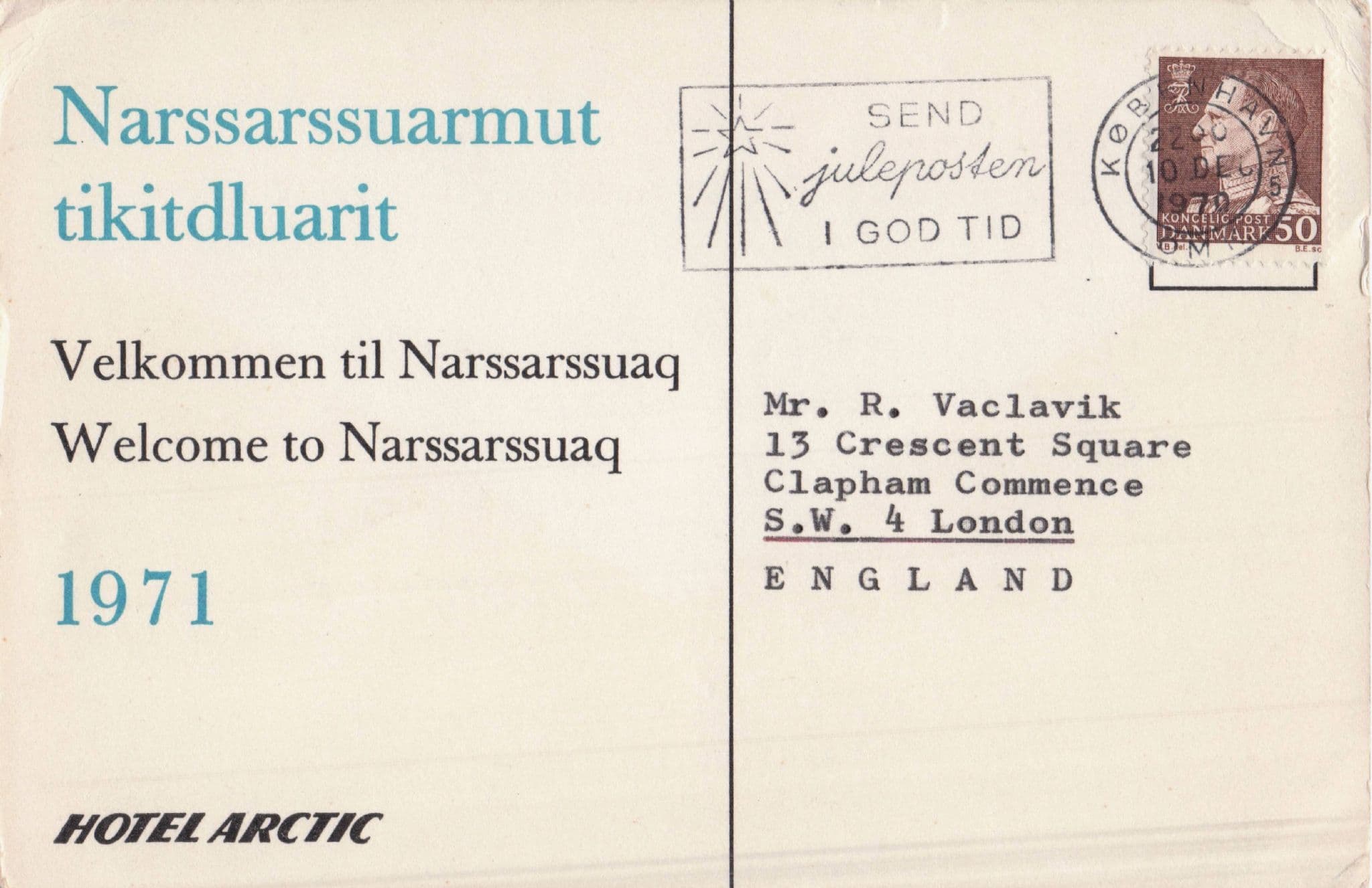 Denmark Arctic Hotel 1970 Is Moving Kastrup Postcard