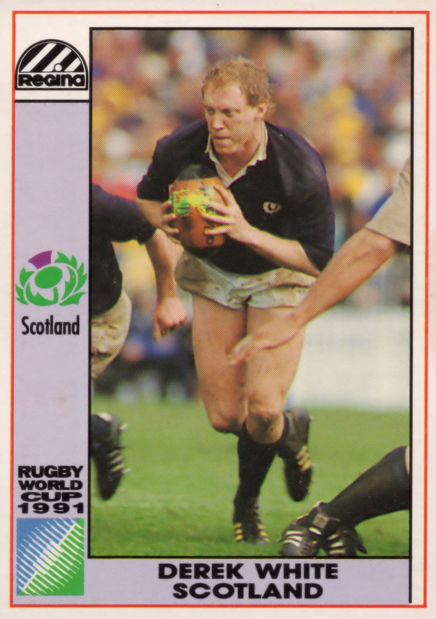 Derek White Scotland Hand Signed Rugby 1991 World Cup Card Photo