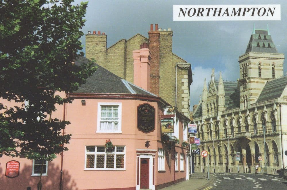 Derngate St Giles Square Mail Coach Pub Northampton Postcard