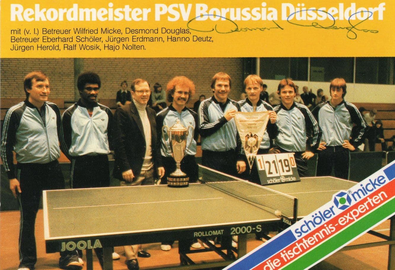 Desmond Douglas German Table Tennis Champion Hand Signed Photo