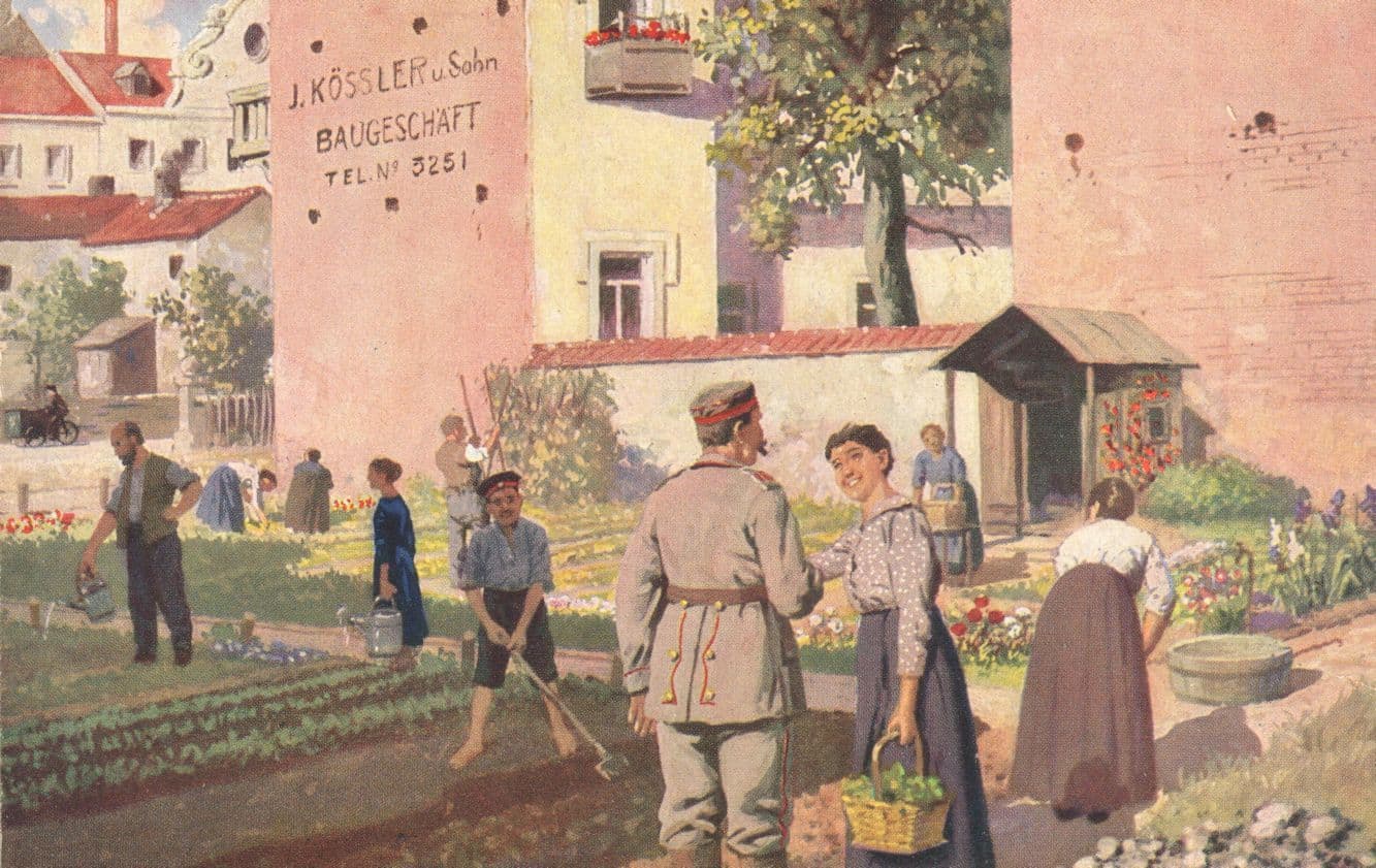 Deutsche Stadtbevolkerung Gartnerischen Gardening WW1 German Postcard