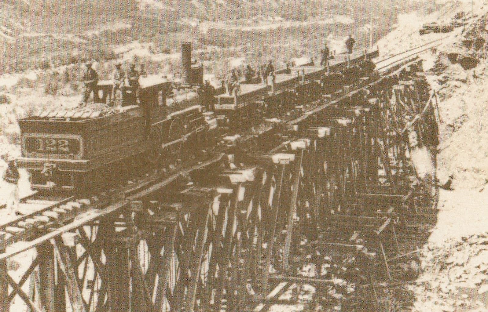 Devils Gate Bridge Weber Canon Work Train American RPC Postcard