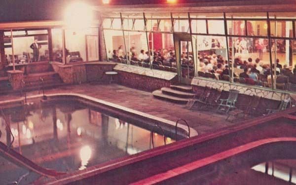 Devon Coast Country Club Paignton Floodlit Swimming Pool 1970s Postcard
