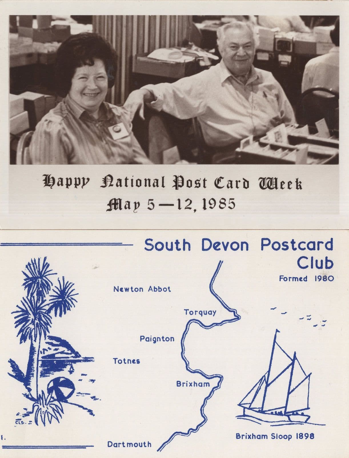 Devon Postcard Club & Irene John Kowalek 2x Collectors Postcard s