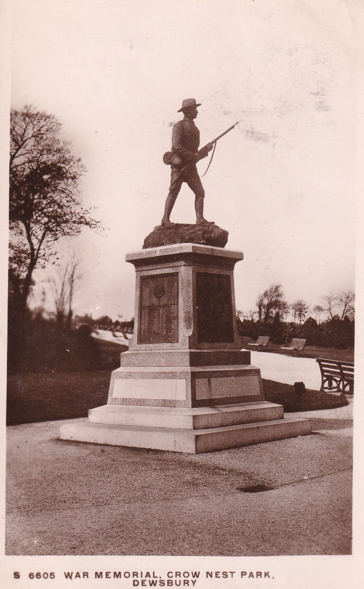 Dewsbury Yorkshire War Military Memorial Real Photo Old Postcard
