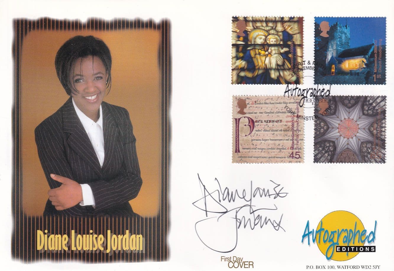 Diane Louise Jordan Blue Peter Hand Signed Rare Ltd FDC