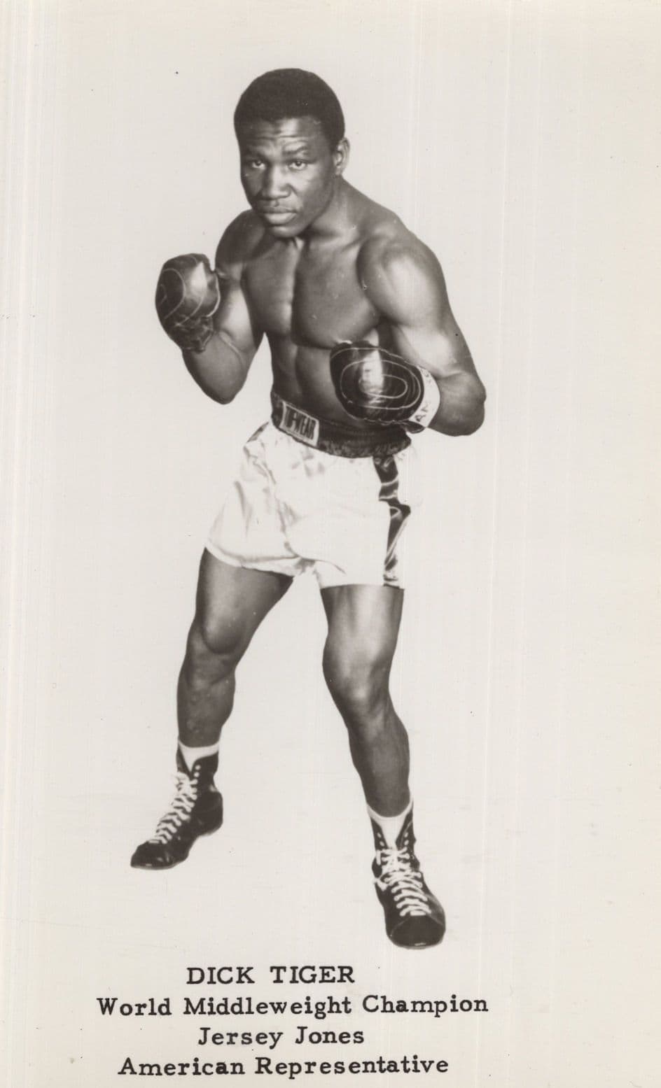 Dick Tiger Nigerian Boxer Antique Boxing RPC Postcard