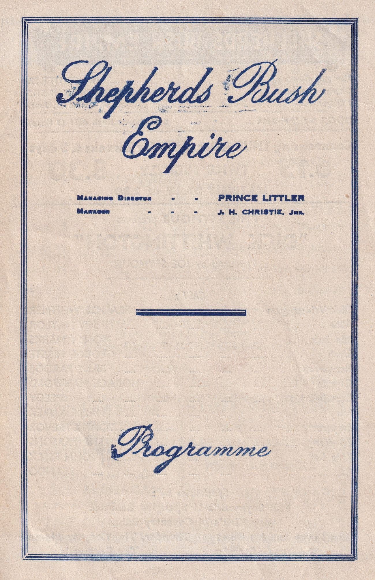 Dick Whittington Shepherds Bush Empire Old Pantomime Theatre Programme