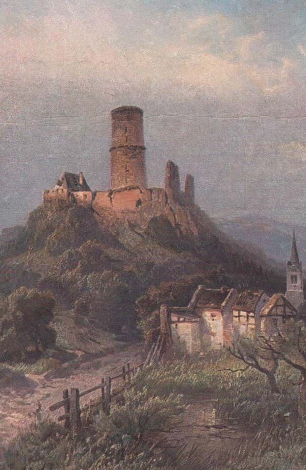 Die Godesburg Germany Antique Oilette Oil Painting Postcard