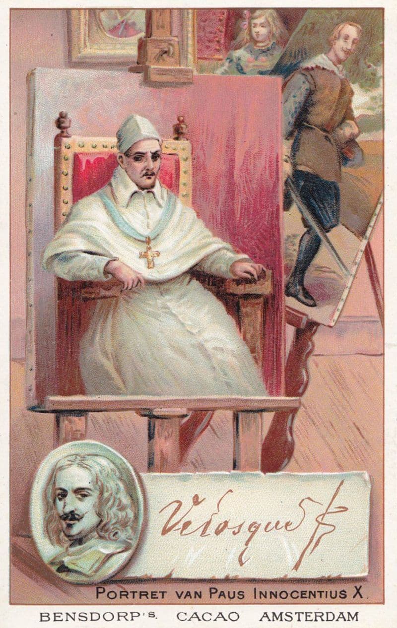 Diego Velasquez Spanish Painter Printed Signed Bendorps Postcard Old Trade Card