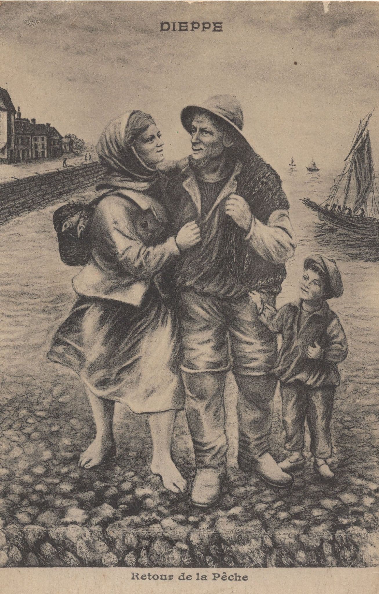 Dieppe Retour De Peche French Fishermen WW1 War Postcard