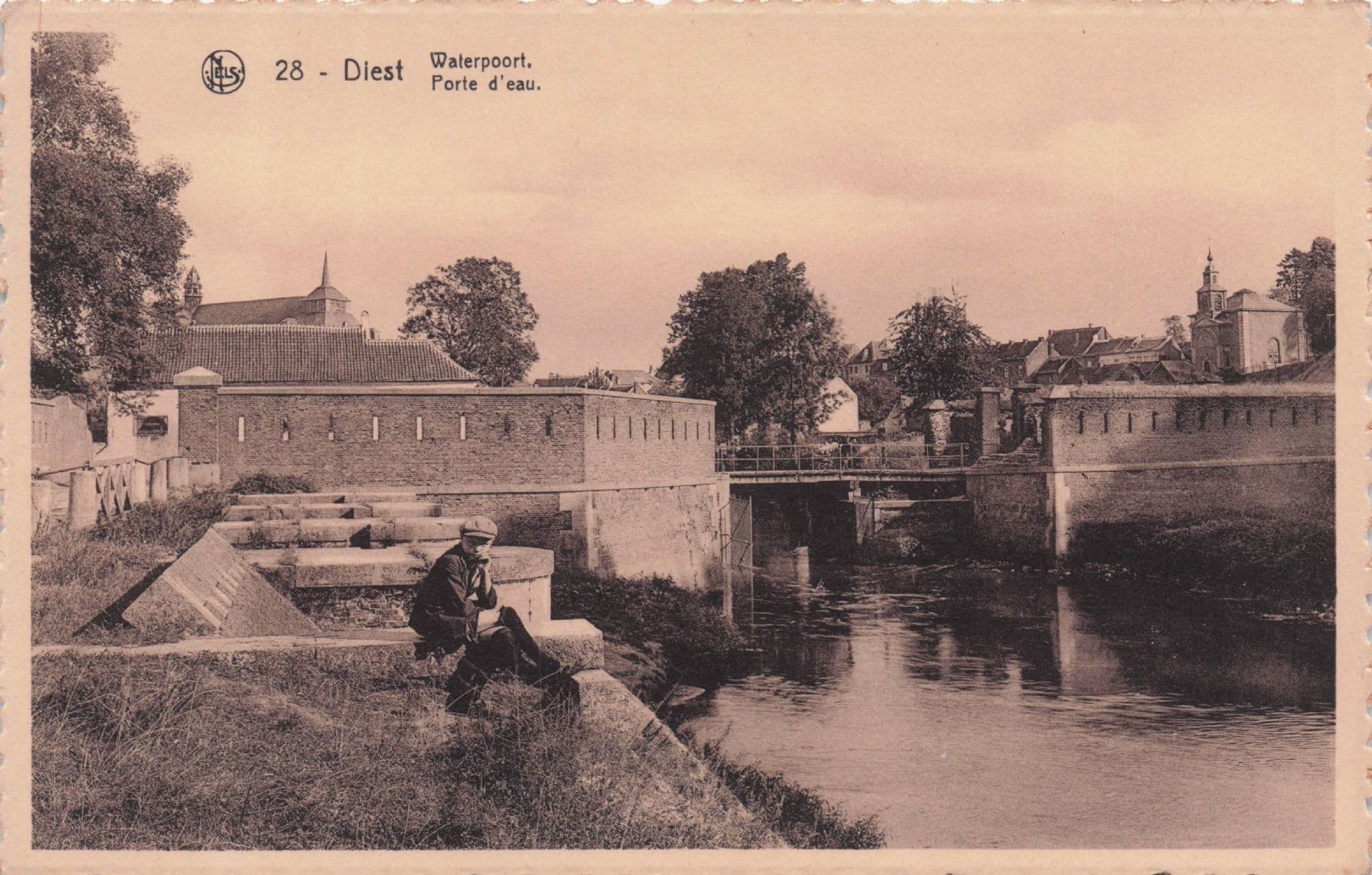 Diest Waterpoort Porte D'Eau French Antique Postcard