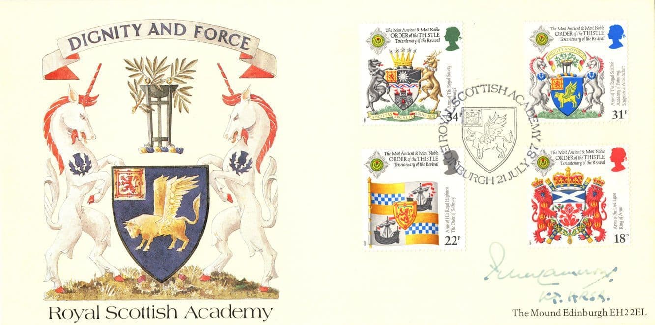 Dignity & Force Lord Cameron Edinburgh Scottish Hand Signed 1987 FDC