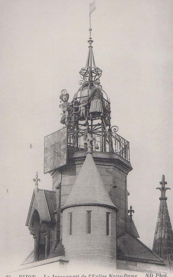 Dijon Le Jacquemart Notre Dame L'Eglise Church French Antique Postcard