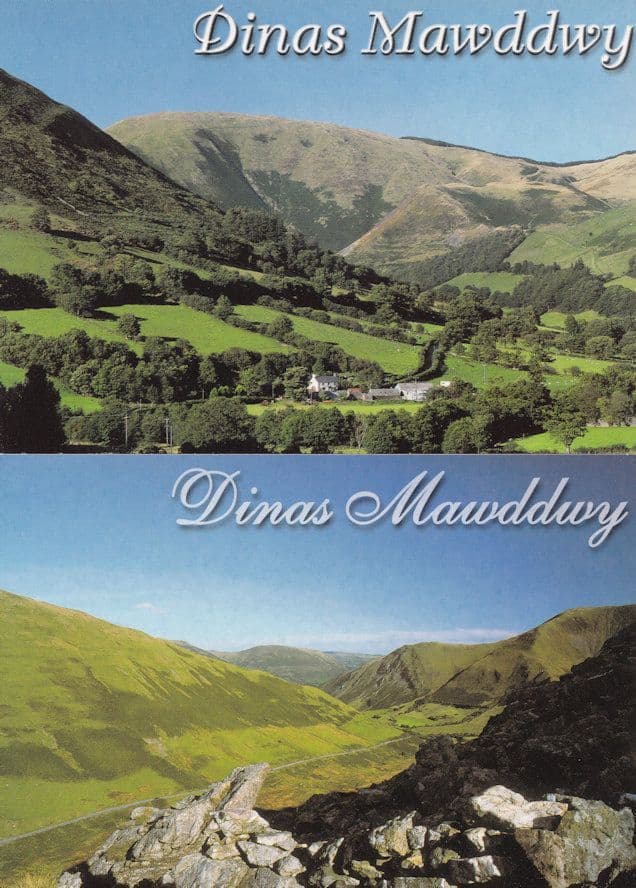 Dinas Mawddwy Wales 2x Hilltop Aerial Postcard s