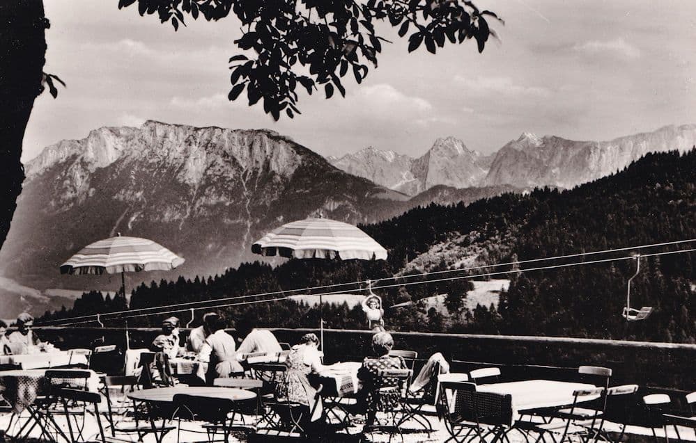 Diners Terrace AM Oberaudorf Inn Berggasthof Real Photo Postcard