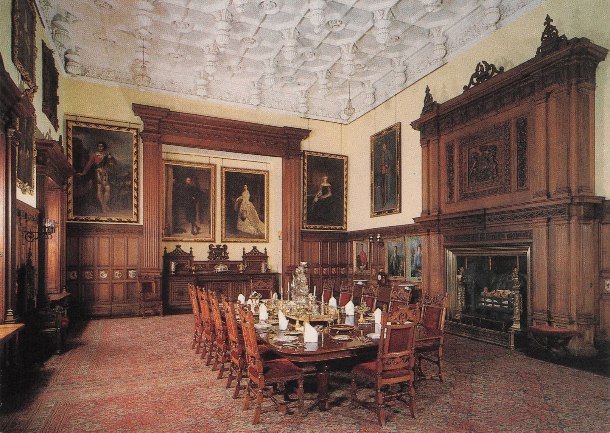 Dining Room Glamis Castle Earl Of Strathmore & Kinghorne Scottish Royal Postcard