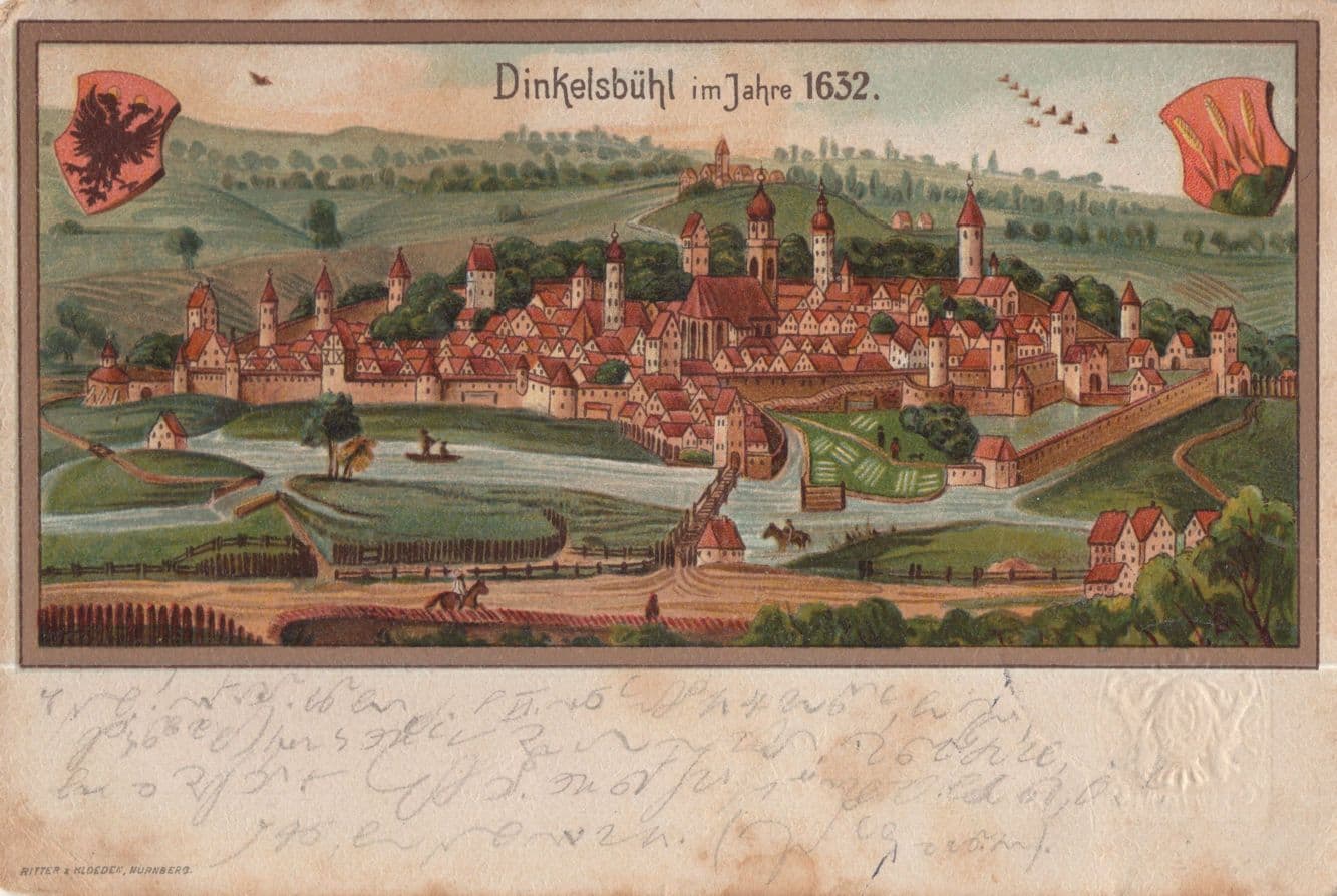 Dinkelsbuhl im Jahre 1632 German Old Postcard