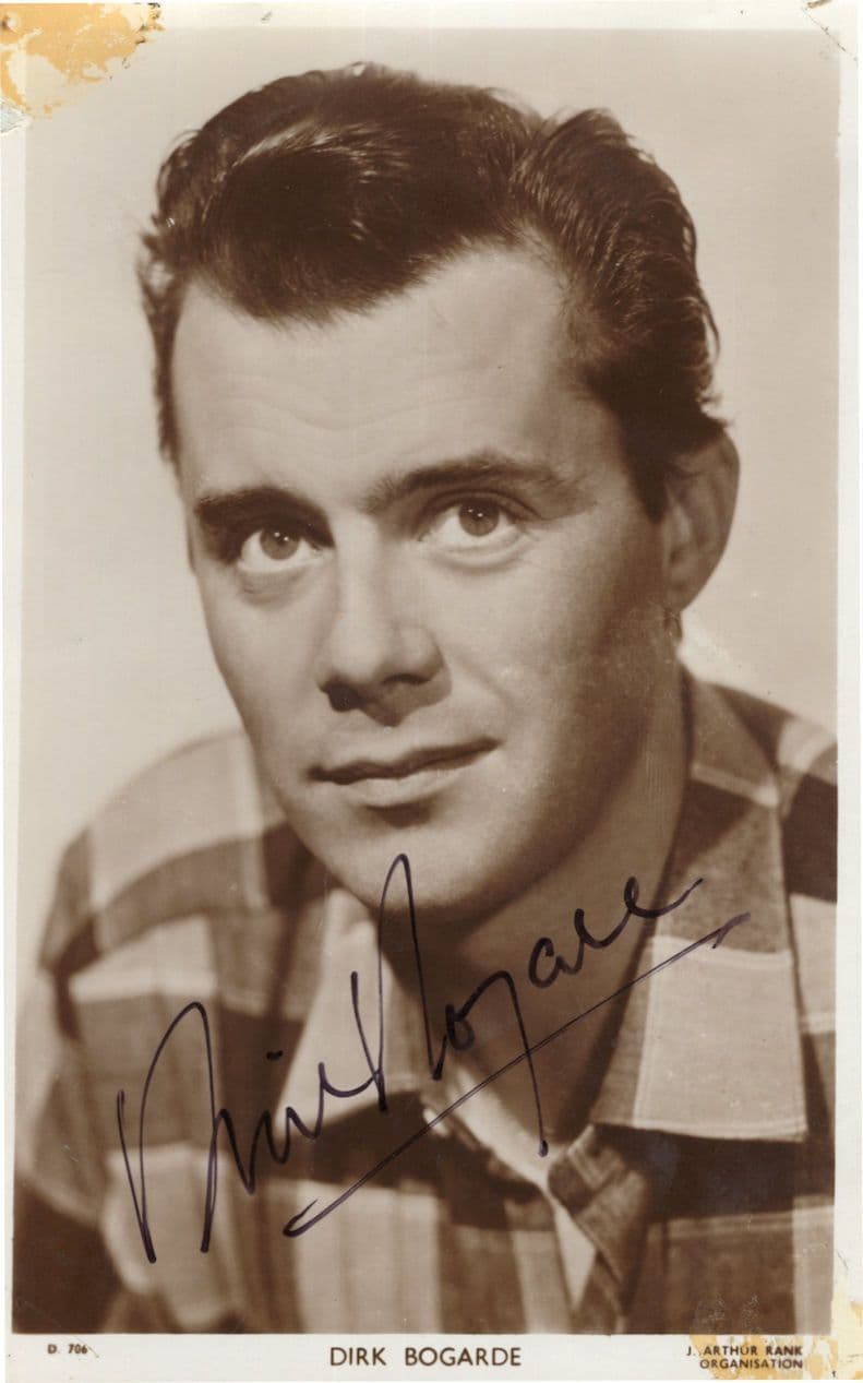 Dirk Bogarde Historic Actor Antique Hand Signed Photo