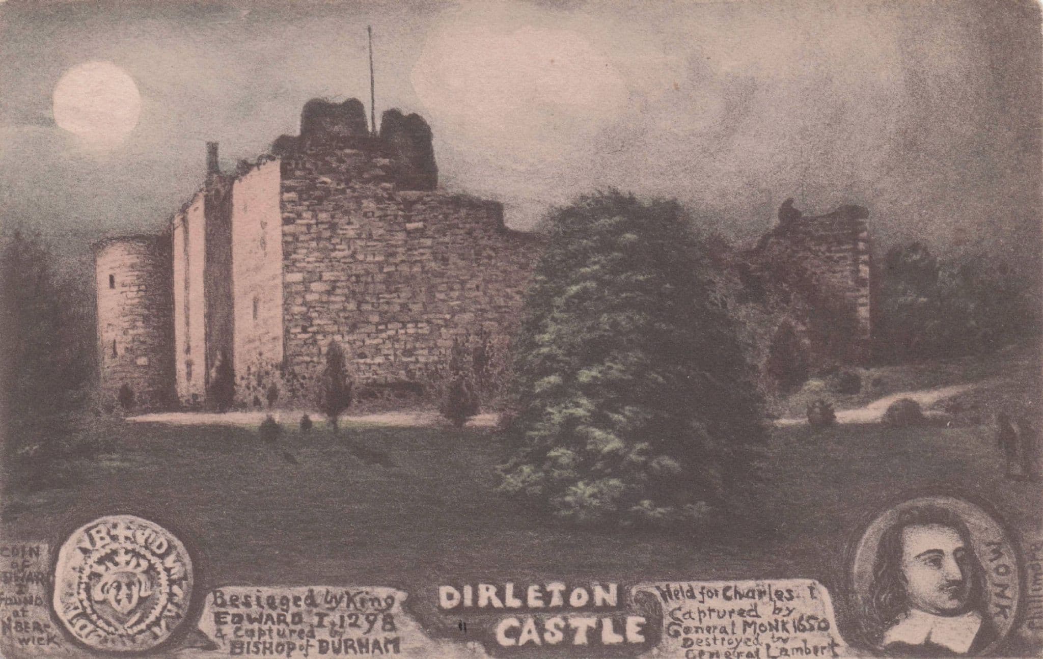 Dirleton Castle Scotland King Charles I 1st R Phillimore Rare Antique Postcard