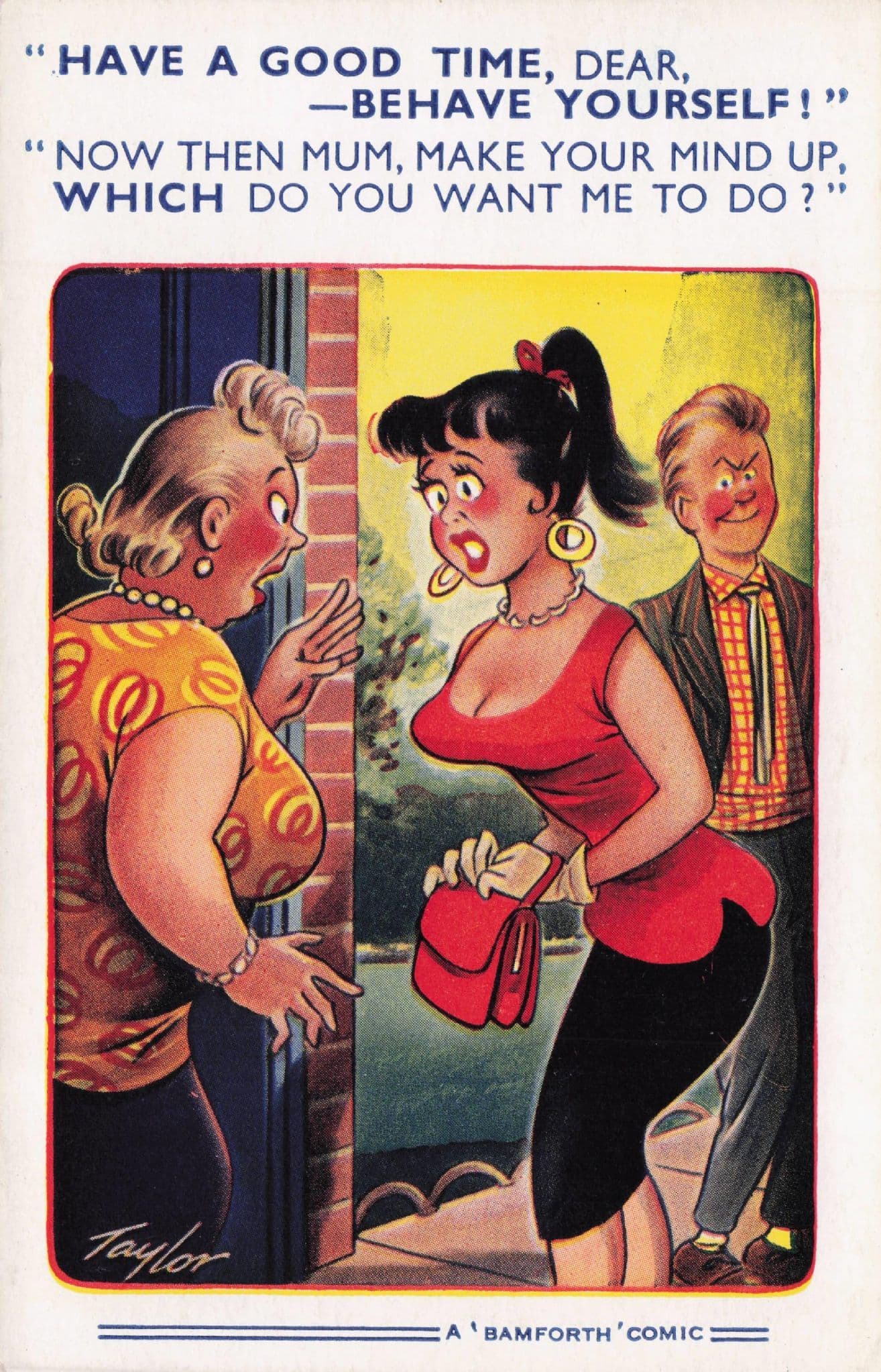 Dirty Lady On Date For Sex Wont Behave Old Comic 1960s Postcard