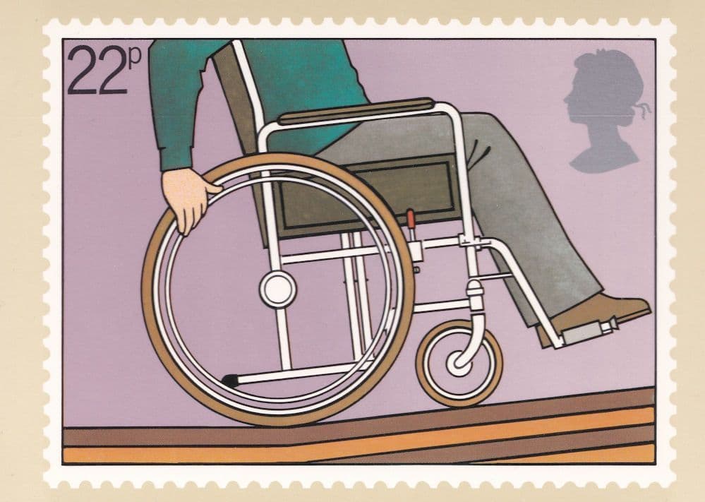 Disabled Wheelchair Royal Mail 1981 Postcard