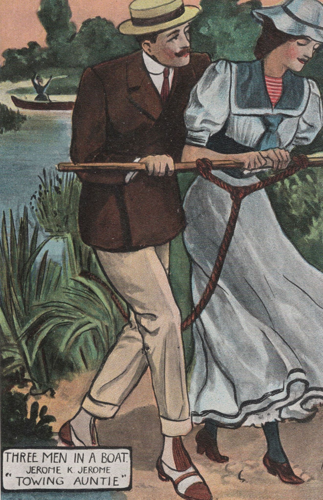 Disaster Bicycle Comic Without Labour Nothing Proverb Old Postcard