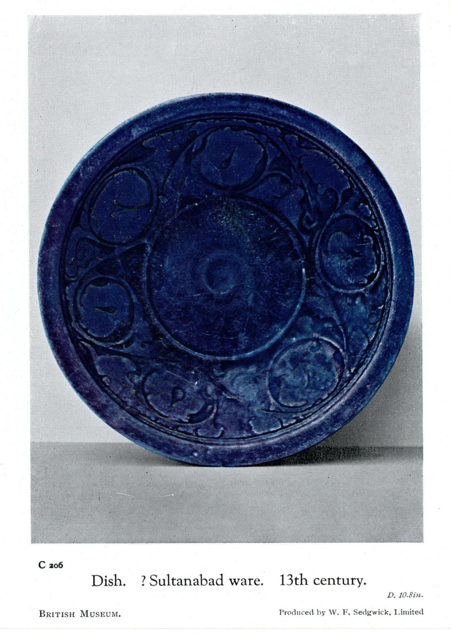 Dish Sultanabad Ware Indian Antique Plate 13th Century Postcard