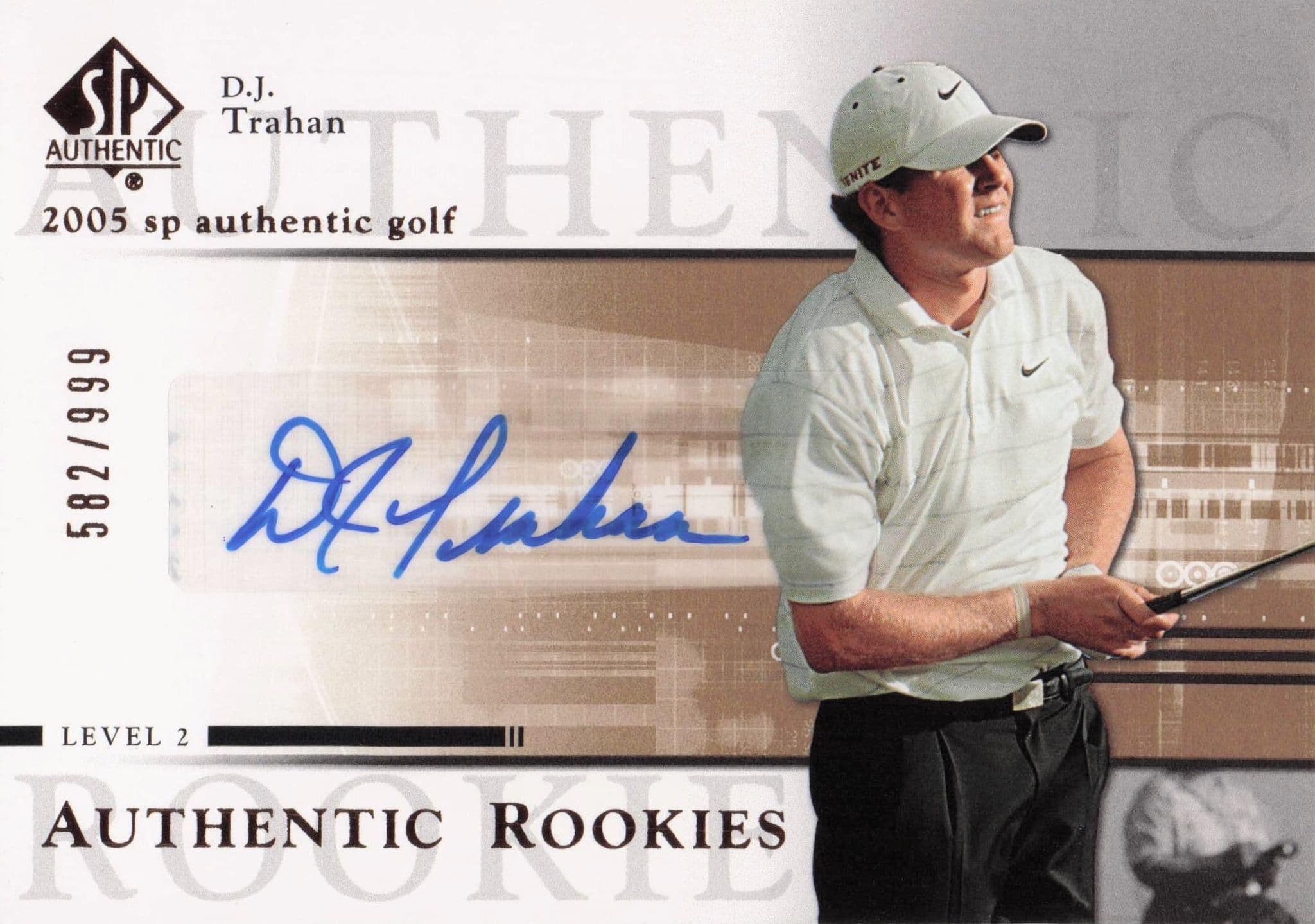 DJ Trahan Authentic Rookies 2005 Golf SP Hand Signed Autograph Card