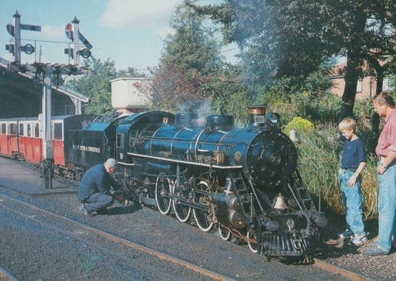 Doctor Syn Train With Engineer Being Prepared For Service Postcard