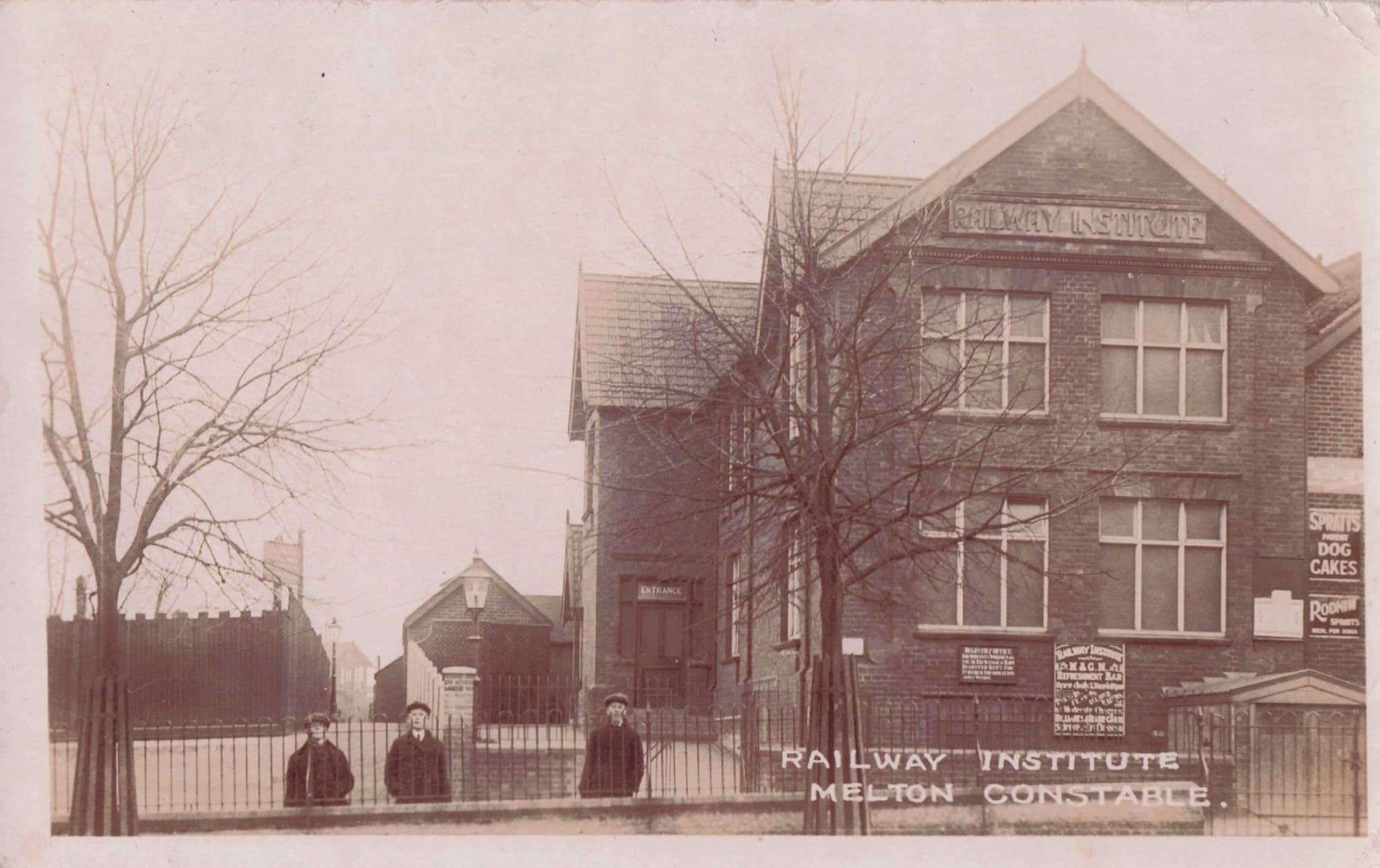 Dog Cakes Sign Railway Institute Melton Constable Norfolk Real Photo Old Postcard