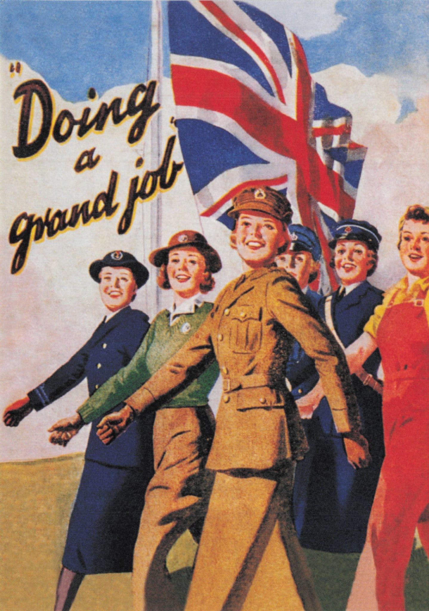 Doing A Grand Job WW2 Army Women Land Girls Poster Postcard