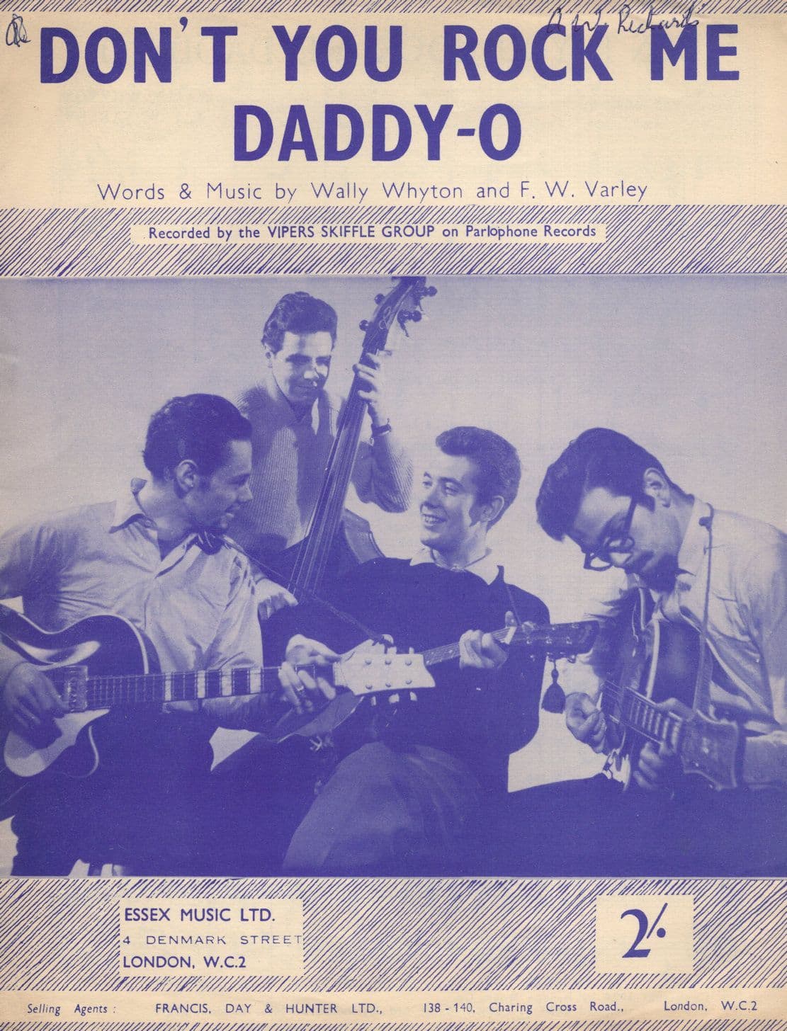Don't You Rock Me Daddy O Vipers Skiffle Group Vintage Sheet Music