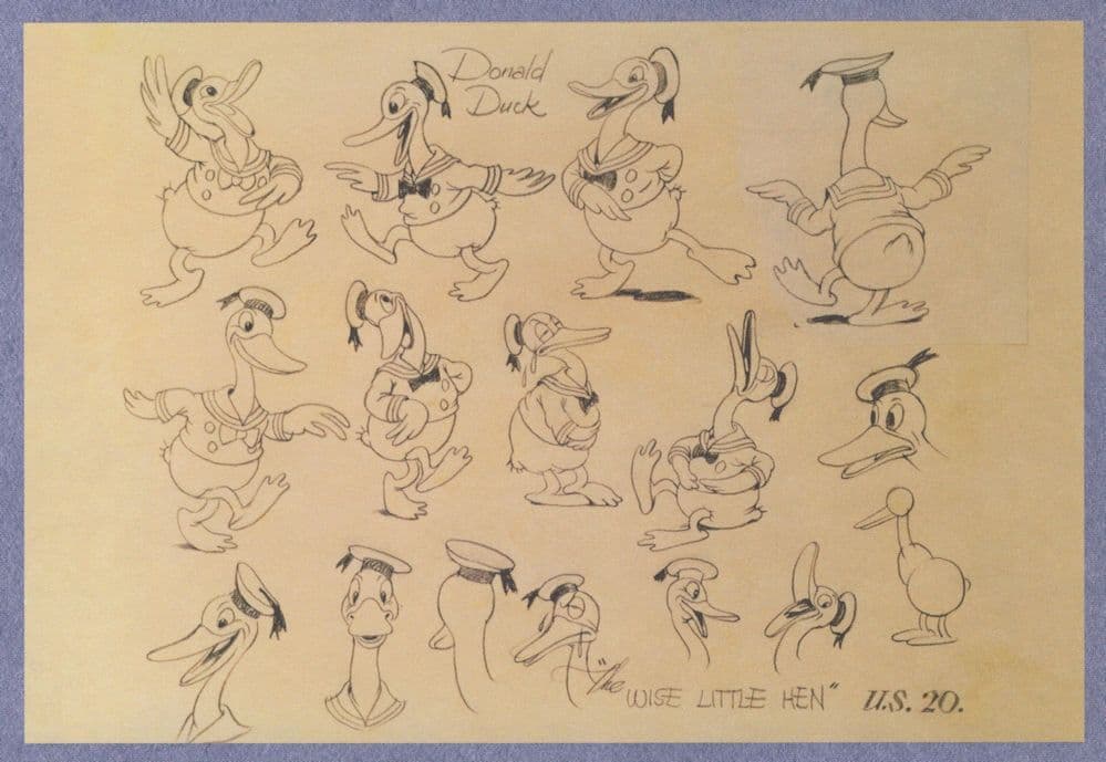 Donald Duck The Wise Little Hen Film 1934 Cartoon Walt Disney Postcard
