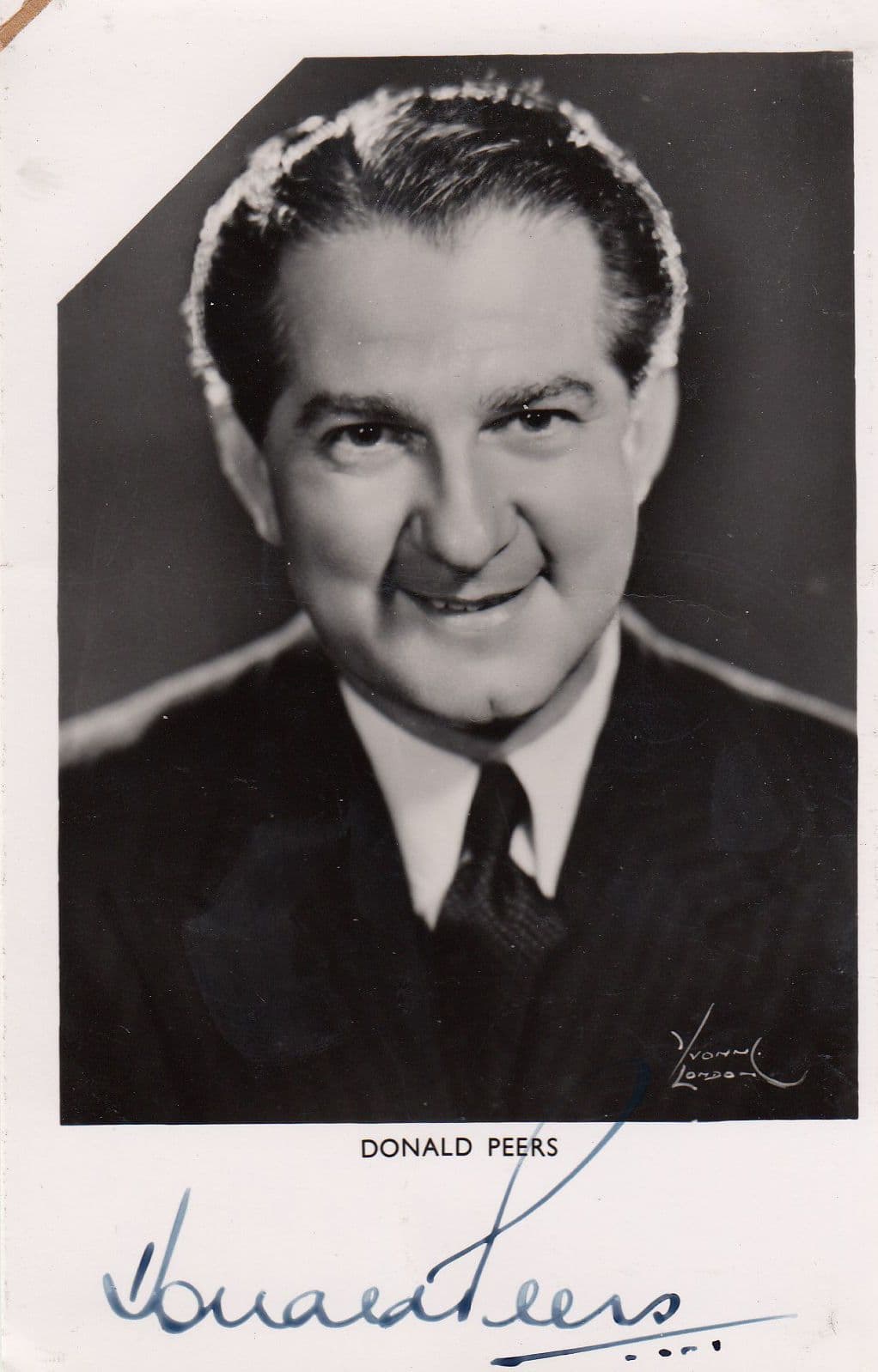 Donald Peers Original Hand Signed Antique Photo