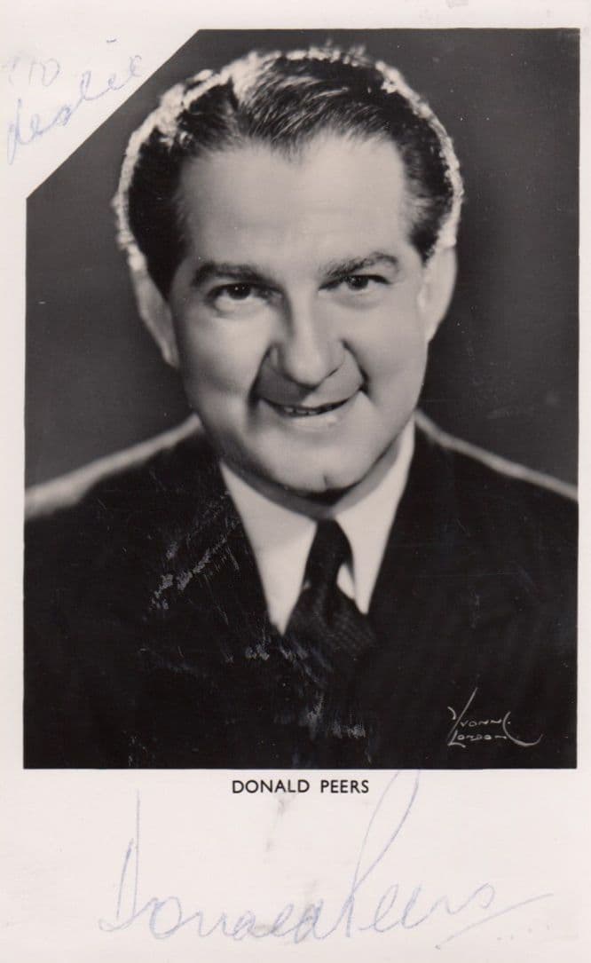 Donald Peers Vintage Hand Signed Photo