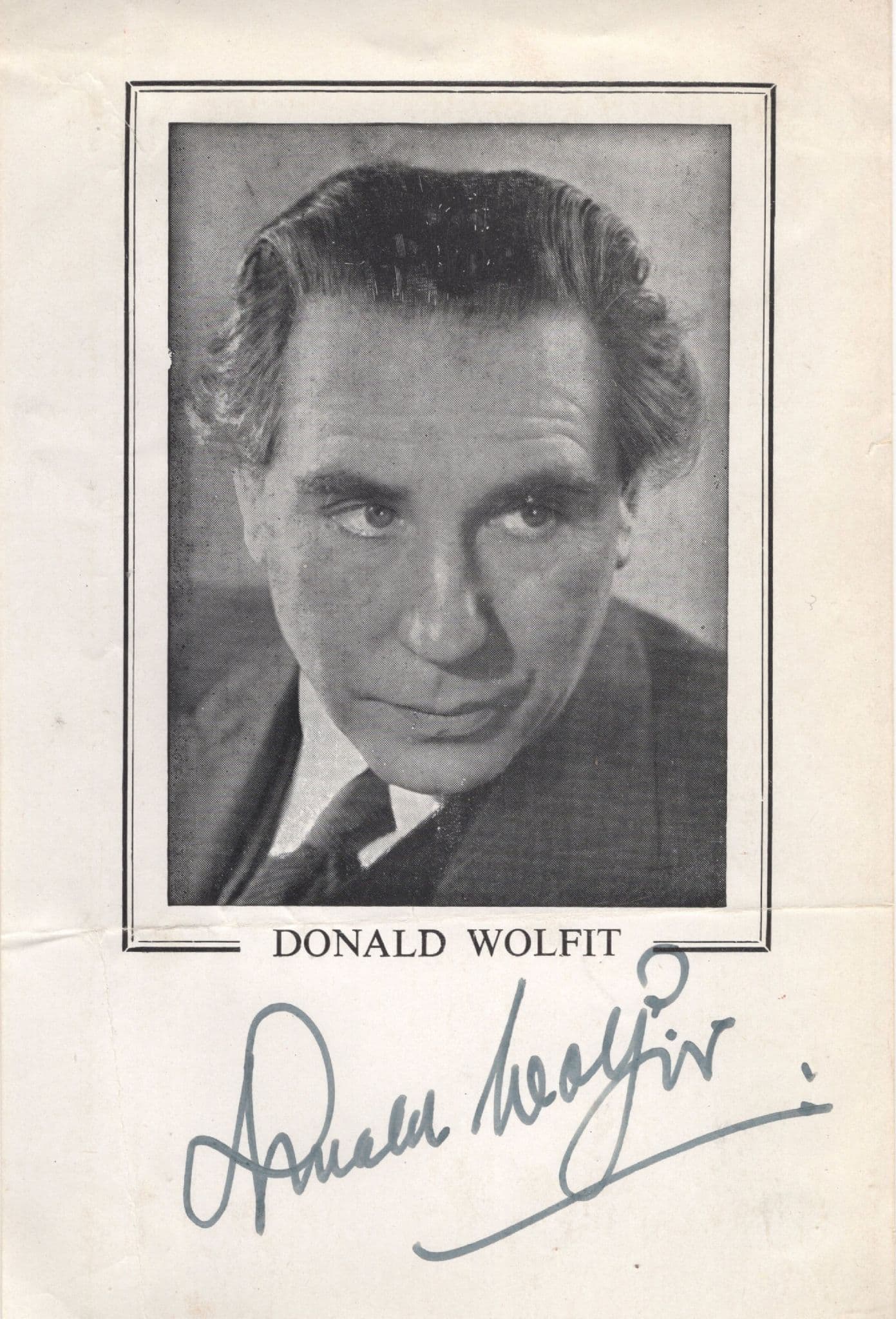 Donald Wolfit Laurence Of Arabia Hand Signed Autograph Page