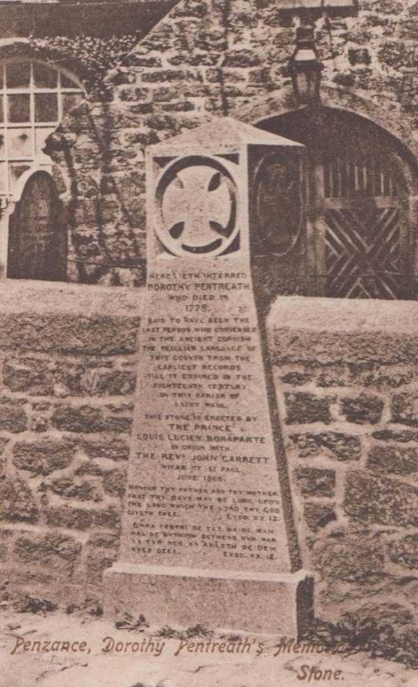 Dorethy Pentreath Last Cornish Cornwall Language Speaker Grave Antique Postcard
