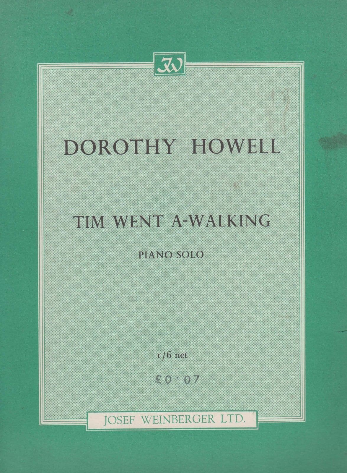 Dorothy Howell 1960s Tim Went A Walking Sheet Music