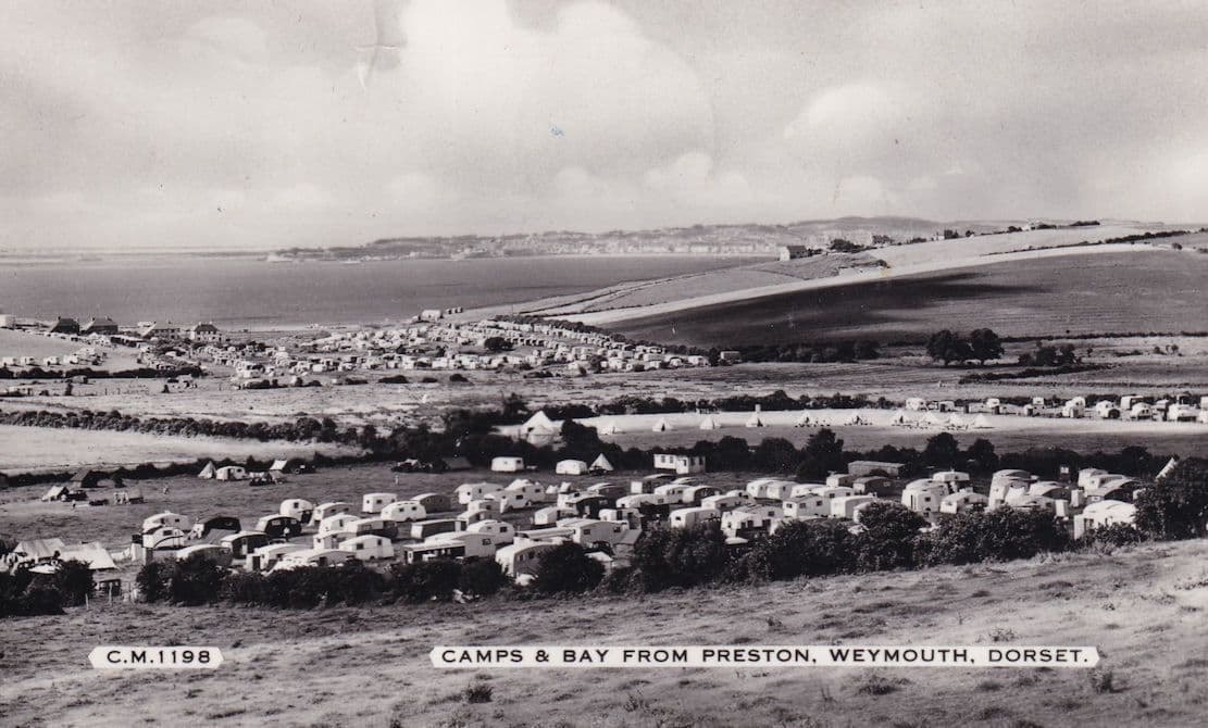Dorset Preston Caravan Camp Bay Real Photo Holiday Postcard